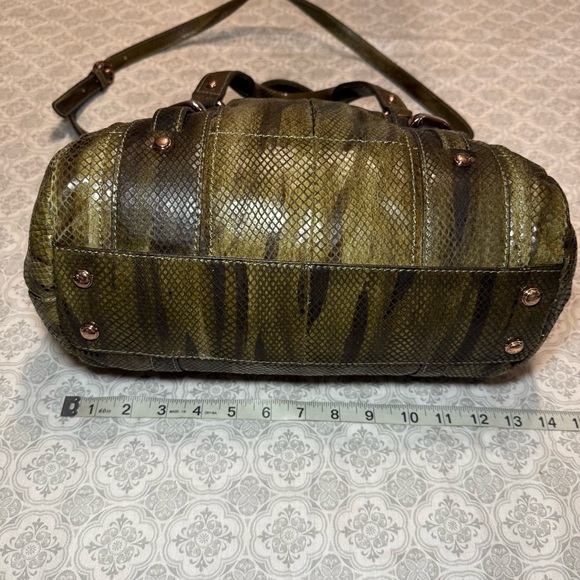 B. Makowsky Snake Embossed Leather Jordan’s Satchel - Picture 10 of 12